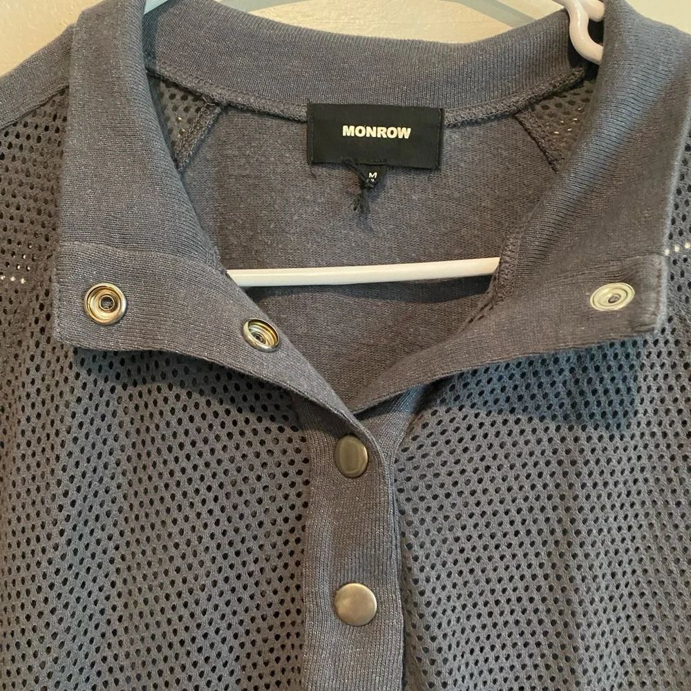 Monrow Mesh Snap Pullover - Picture 5 of 7